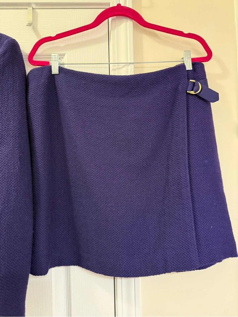 NWT Ann Taylor Deep Purple Textured Blazer & Skirt Set